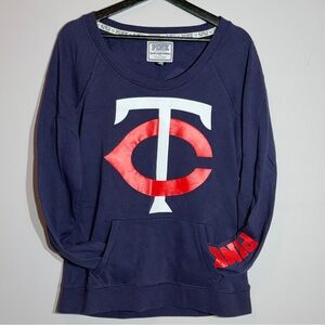 PINK Victoria’s Secret Minnesota Twins Sweatshirt L Navy MLB Crewneck Pullover